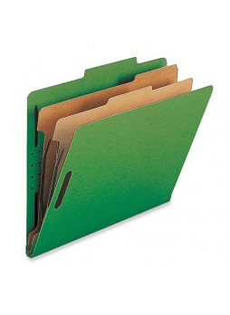Legal - 8.50" Width x 14" Sheet Size - 2" Fastener Capacity for Folder - 2 Dividers - 25 pt. Folder Thickness - Green - Recycled - 10 / Box - natsp17226